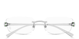 تسوق نظارات طبية پانتير دو كارتييه غير منتظمة واسعة بدون إطار للجنسين كارتييه بلون فضي أونلاين.