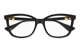 Cartier C' de Cartier Wide Square Eyeglasses in Black – Product Photo 1