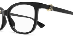 Shop Cartier C' de Cartier Wide Square Eyeglasses in Black online.