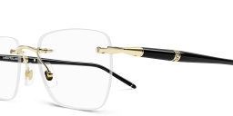 Shop MONTBLANC Meisterstück Rimless Rectangle Eyeglasses in Gold online.