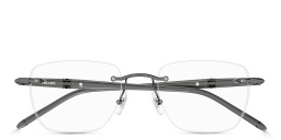 Shop MONTBLANC Meisterstück Rimless Rectangle Eyeglasses in Grey online.