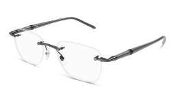 Shop MONTBLANC Meisterstück Rimless Rectangle Eyeglasses in Grey online.