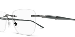 Shop MONTBLANC Meisterstück Rimless Rectangle Eyeglasses in Grey online.