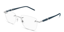 تسوق نظارات طبية ميسترشتوك بتصميم مستطيل بدون إطار مونت بلانك بلون فضي أونلاين.