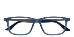 MONTBLANC Snowcap Wide Rectangle Eyeglasses in Blue – Product Photo 1