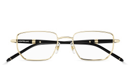 Shop MONTBLANC Meisterstück Irregular Eyeglasses in Gold online.