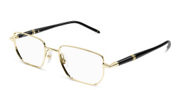 Shop MONTBLANC Meisterstück Irregular Eyeglasses in Gold online.