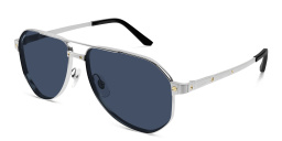 Shop Cartier Santos de Cartier Aviator Sunglasses in Silver online.