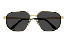 Shop Cartier Santos de Cartier Pilot Sunglasses in Gold online.