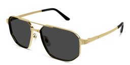 Shop Cartier Santos de Cartier Pilot Sunglasses in Gold online.