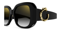 Shop Cartier Panthère de Cartier Square Sunglasses in Black online.