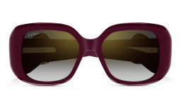 Cartier Panthère de Cartier Square Sunglasses in Burgundy – Product Photo 1