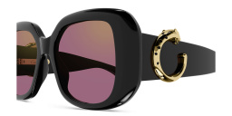 تسوق نظارات شمسية پانتير دو كارتييه بإطار مربّع كارتييه بلون أسود أونلاين.