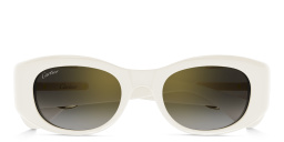 Shop Cartier Panthère de Cartier Cat-Eye Sunglasses in White online.