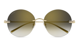 نظارات شمسية ترينيتي دائرية بدون إطار من كارتييه بلون ذهبي - صورة المنتج 1