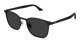 Shop MONTBLANC Snowcap Square Sunglasses in Black online.