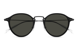 Shop MONTBLANC Snowcap Round Sunglasses in Black online.