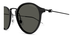 Shop MONTBLANC Snowcap Round Sunglasses in Black online.