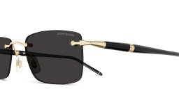 MONTBLANC Meisterstück Rimless Rectangle Sunglasses in Gold – Product Photo 3