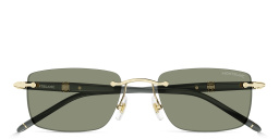 MONTBLANC Meisterstück Rimless Rectangle Sunglasses in Gold – Product Photo 1