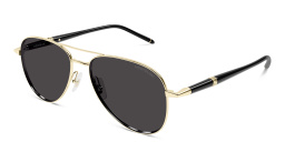 Shop MONTBLANC Meisterstück Pilot Sunglasses in Gold online.