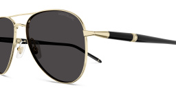 Shop MONTBLANC Meisterstück Pilot Sunglasses in Gold online.