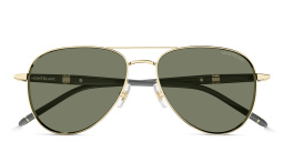 نظارات شمسية ميسترشتوك طراز بيلوت من مونت بلانك بلون ذهبي - صورة المنتج 1