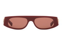 Shop GUCCI Gucci Lido Irregular Sunglasses in Burgundy online.