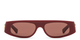 Shop GUCCI Gucci Lido Irregular Sunglasses in Burgundy online.