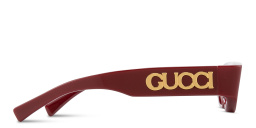 Shop GUCCI Gucci Lido Irregular Sunglasses in Burgundy online.
