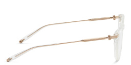 Shop AKONI Gemini Unisex Round Eyeglasses in Clear online.