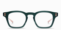 Shop AKONI Wise Round Eyeglasses in Deep Emerald Green online.