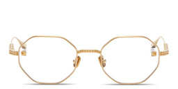 VALENTINO V-Stud Irregular Eyeglasses in Gold – Product Photo 1