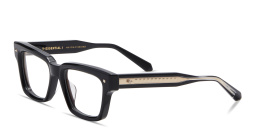 Shop VALENTINO V - Essential I Unisex Rectangle Eyeglasses in Black online.