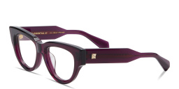 Shop VALENTINO V - Essential III Cat-Eye Eyeglasses in Purple online.