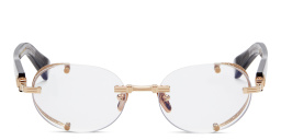 BALMAIN Monsieur Unisex Rimless Round Eyeglasses in Gold – Product Photo 1
