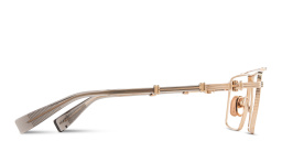 Shop BALMAIN Brigade VI Unisex Wide Rectangle Eyeglasses in Gold online.