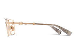 Shop BALMAIN Brigade VI Unisex Wide Rectangle Eyeglasses in Gold online.