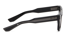 Shop AKONI Pyxis Unisex Square Sunglasses in Black online.