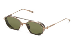 Shop AKONI Eris Two Unisex Aviator Sunglasses in Gold online.