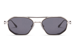 AKONI Eris Two Aviator Sunglasses in Silver – Product Photo 1