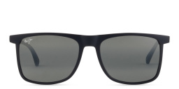Shop Maui Jim Makamae Rectangle Sunglasses in Blue online.