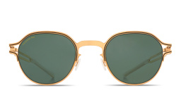 Shop MYKITA Vaasa Unisex Round Sunglasses in Gold online.