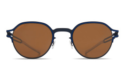 Shop MYKITA Vaasa Unisex Round Sunglasses in Blue online.