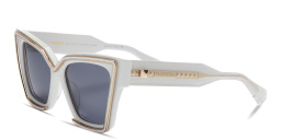 VALENTINO V - Grace Oversized Cat-Eye Sunglasses in White – Product Photo 2