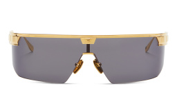 BALMAIN Major Unisex Half-Rim Wide Mask Sunglasses in Gold – Product Photo 1
