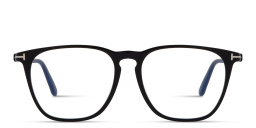TOM FORD Logo Round Eyeglasses in Shiny Black – Product Photo 1