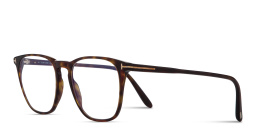 Shop TOM FORD Logo Round Eyeglasses in Dark Havana online.