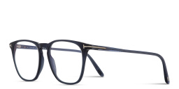 TOM FORD Logo Round Eyeglasses in Shiny Blue – Product Photo 2