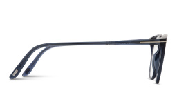 TOM FORD Logo Round Eyeglasses in Shiny Blue – Product Photo 3